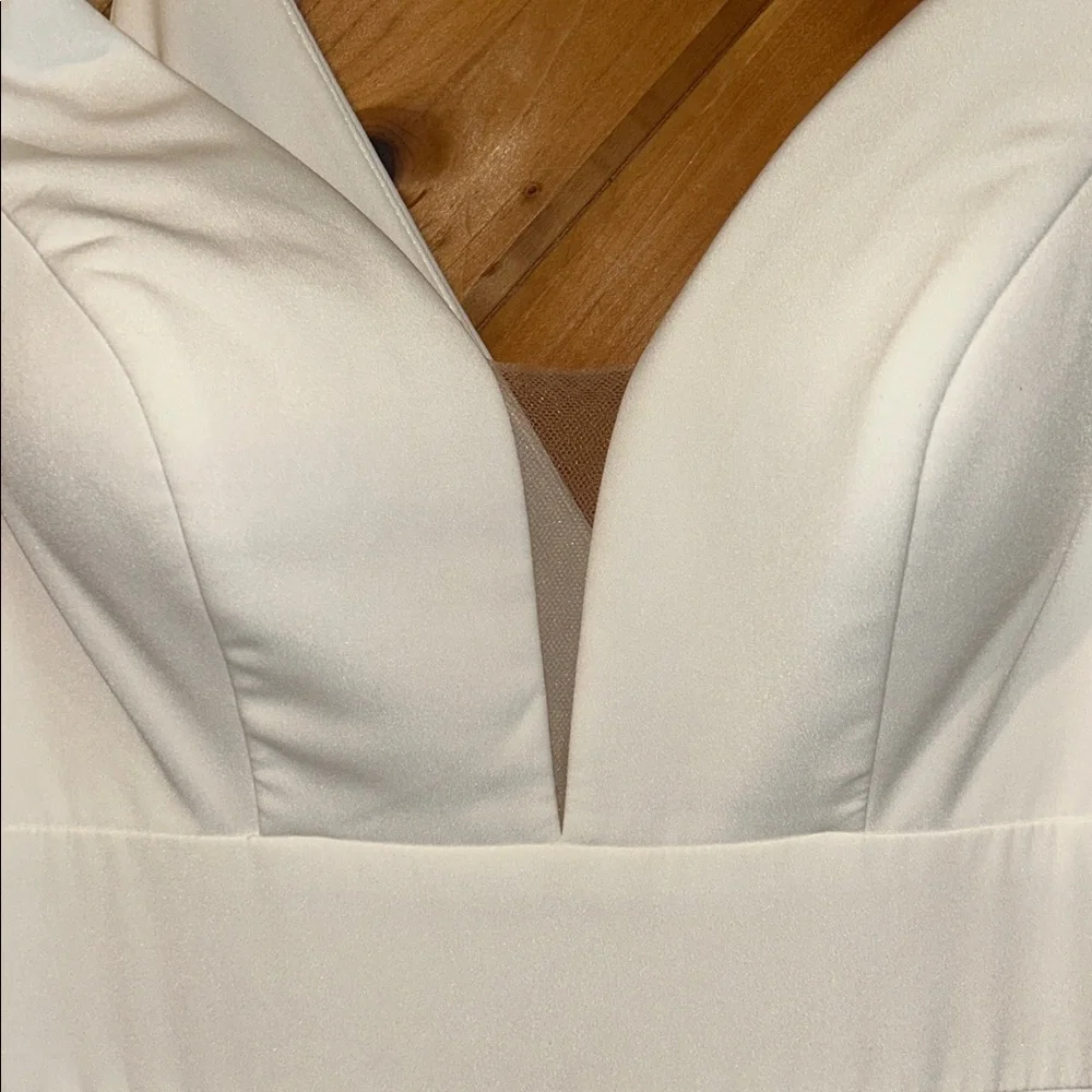 Oxford Street deep V pure white A line wedding dress NWT - Picture 5 of 12